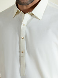 Cream Kameez Shalwar - ALWA-KS-580