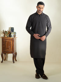 Dark Brown Kameez Shalwar - ALWA-KS-582