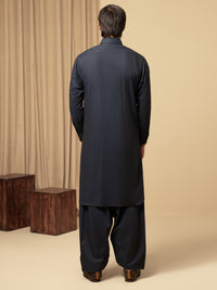 Midnight Blue Cotton Kameez Shalwar - ALWA-KS-586