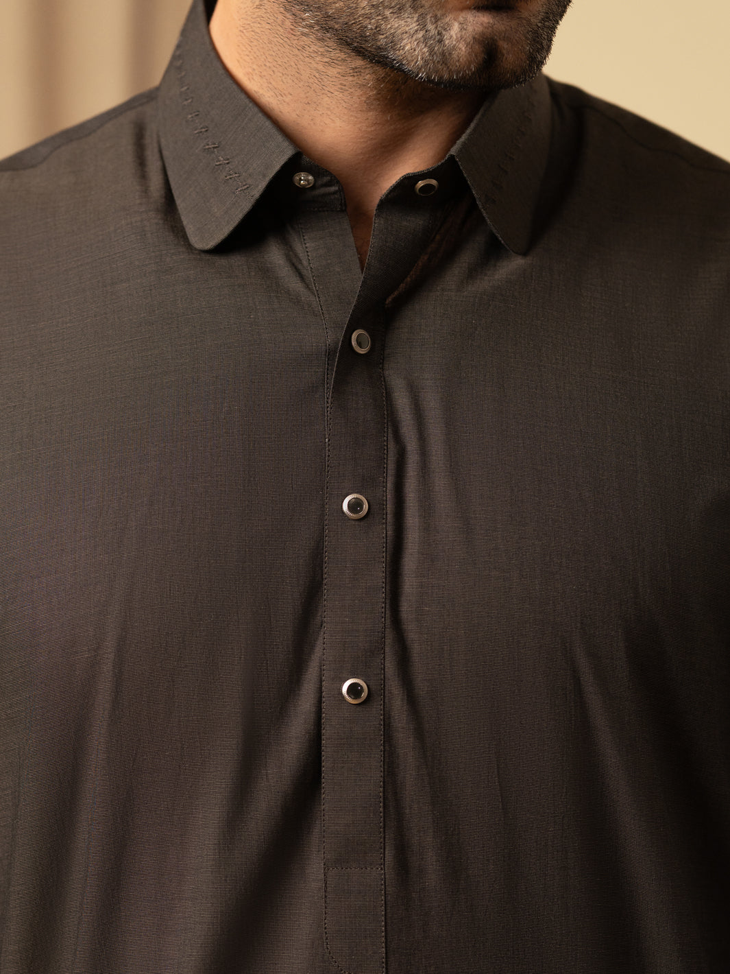 Dark Brown Cotton Kameez Shalwar - ALWA-KS-587