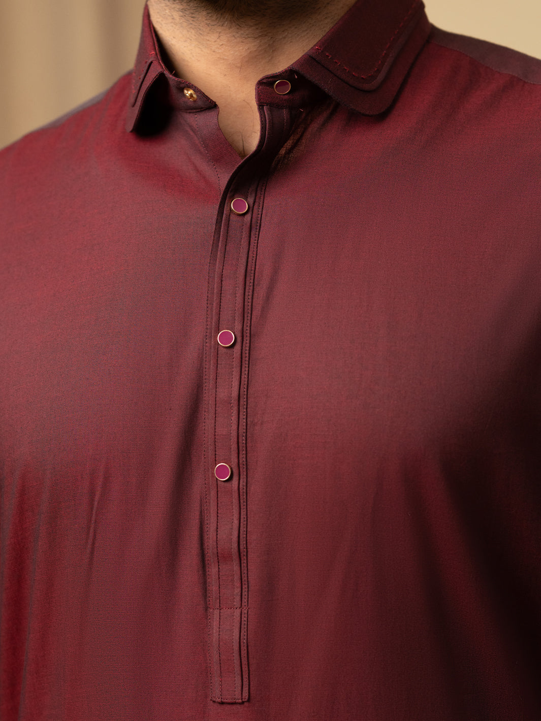 Maroon Cotton Kameez Shalwar - ALWA-KS-591