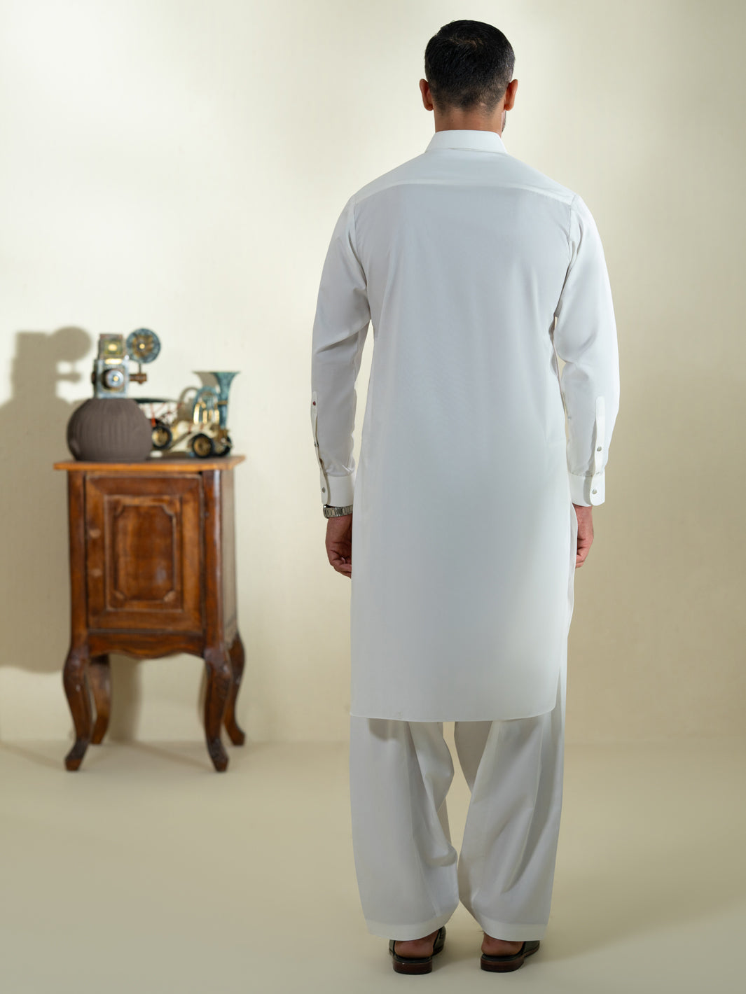 White Kameez Shalwar - ALWA-KS-592