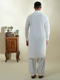 White Kameez Shalwar - ALWA-KS-592