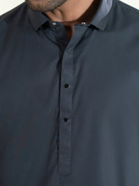 Charcoal Grey Kameez Shalwar - ALWA-KS-593