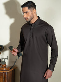 Dark Brown Kameez Shalwar - ALWA-KS-594