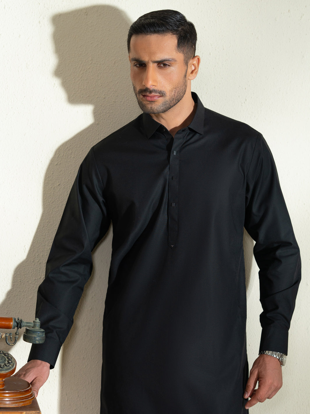 Black Kameez Shalwar - ALWA-KS-595