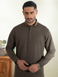 Brown Kameez Shalwar - ALWA-KS-601