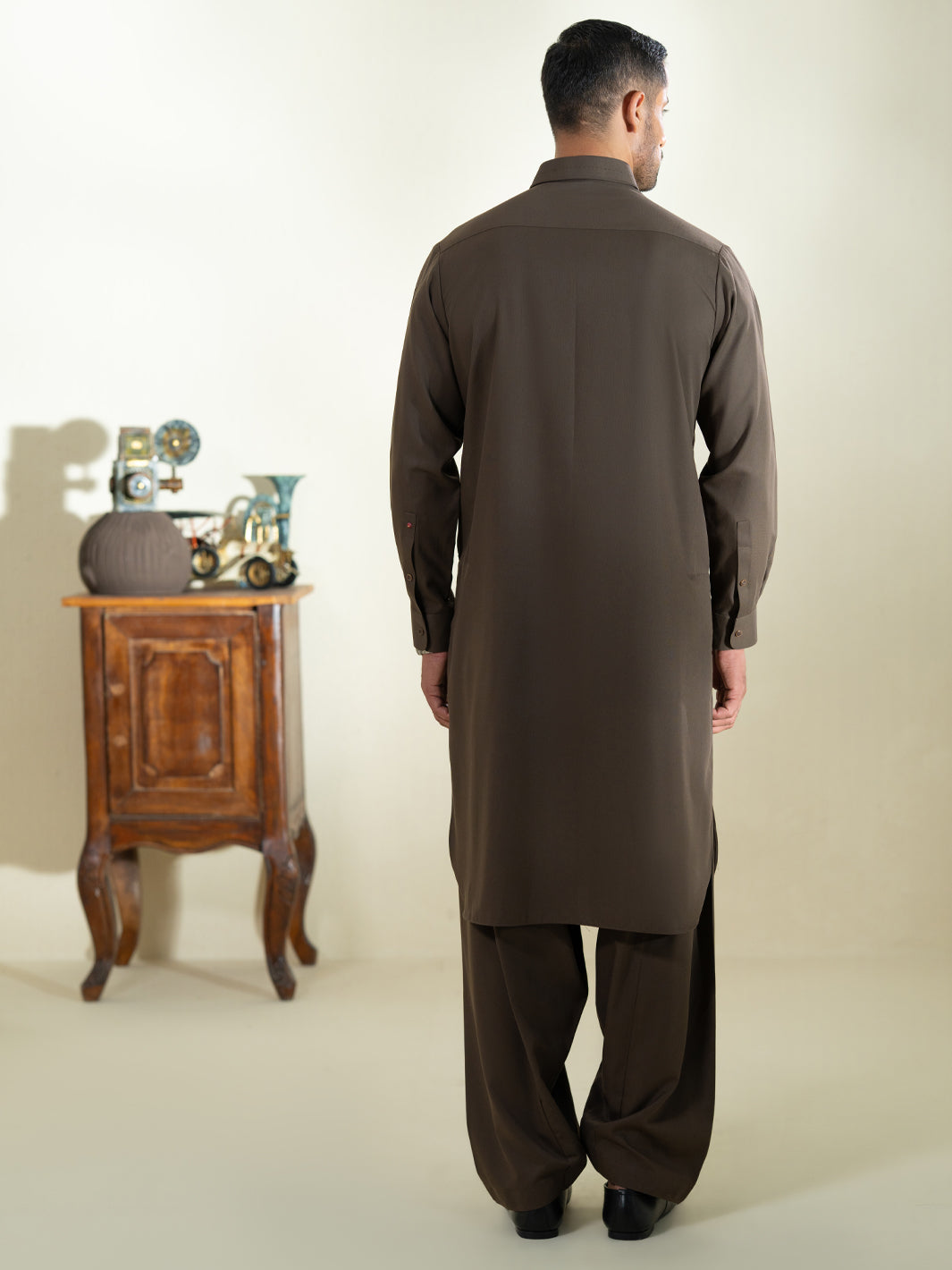 Brown Kameez Shalwar - ALWA-KS-601