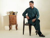 Dark Green Kameez Shalwar - ALWA-KS-602