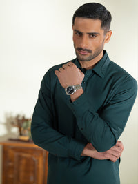 Dark Green Kameez Shalwar - ALWA-KS-602