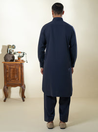 Navy Blue Kameez Shalwar - ALWA-KS-603