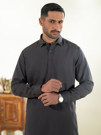 Charcoal Grey Kameez Shalwar - ALWA-KS-605