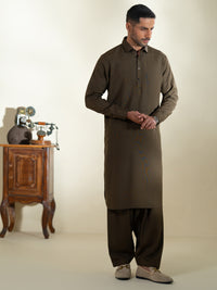 Olive Kameez Shalwar - ALWA-KS-606