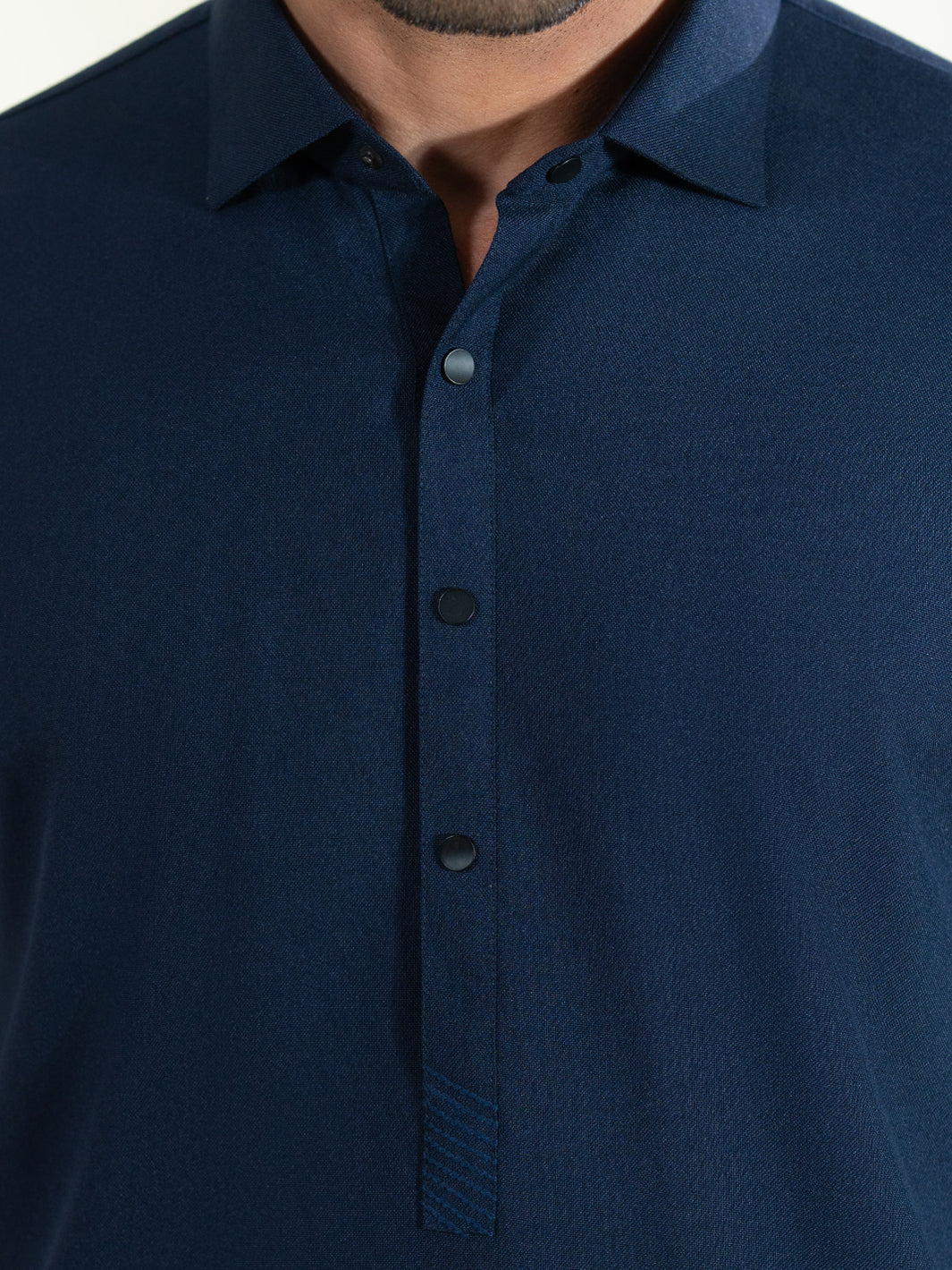 Midnight Blue Cotton Kameez Shalwar - ALWA-KS-607