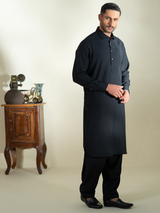 Black Kameez Shalwar - ALWA-KS-608