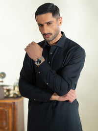 Black Kameez Shalwar - ALWA-KS-608