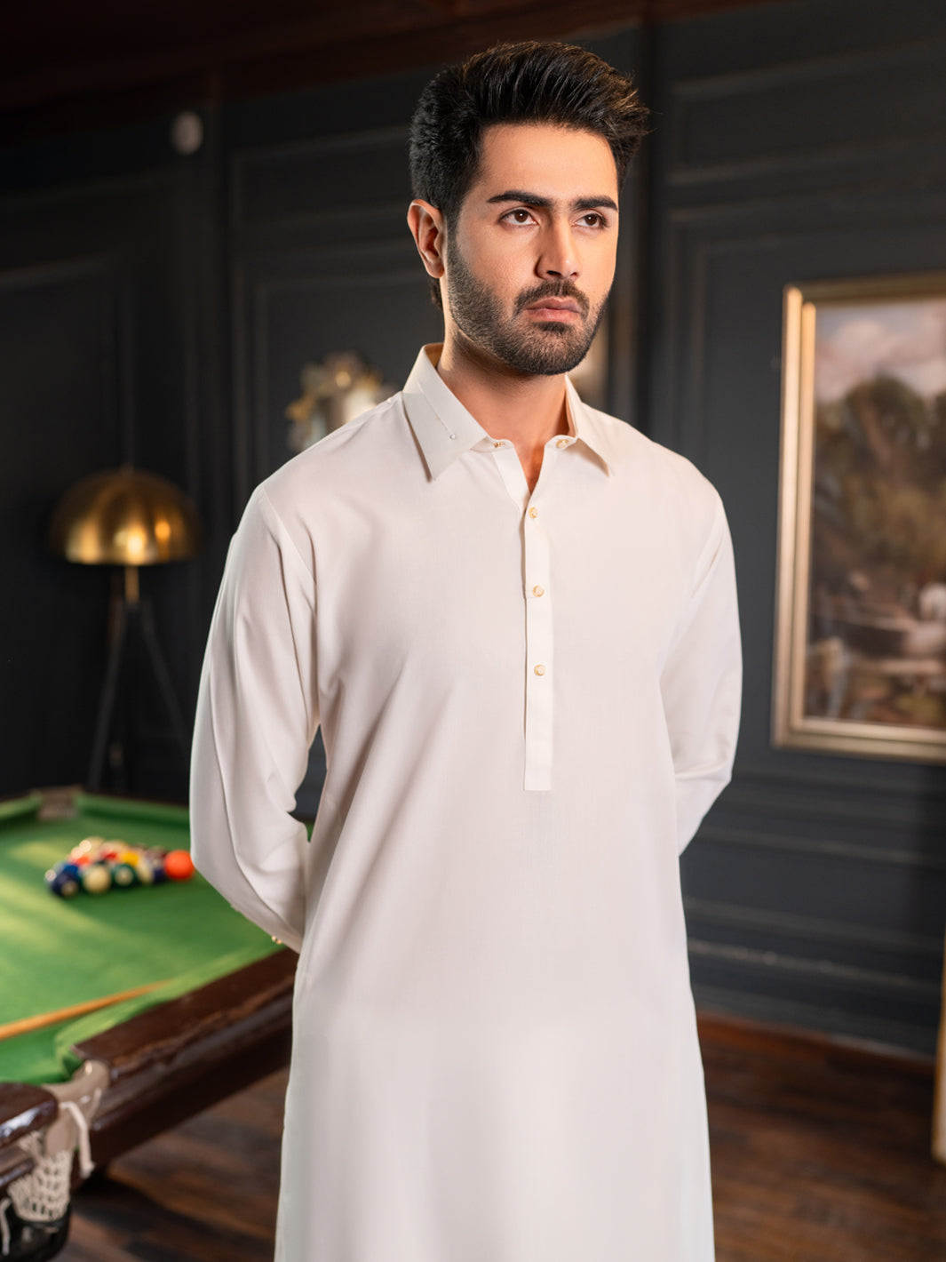 White Cut & Sew Kameez Shalwar - ALWA-KS-609