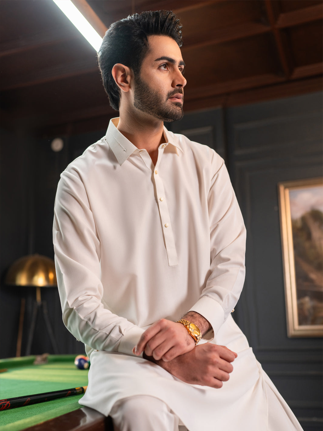 White Cut & Sew Kameez Shalwar - ALWA-KS-609