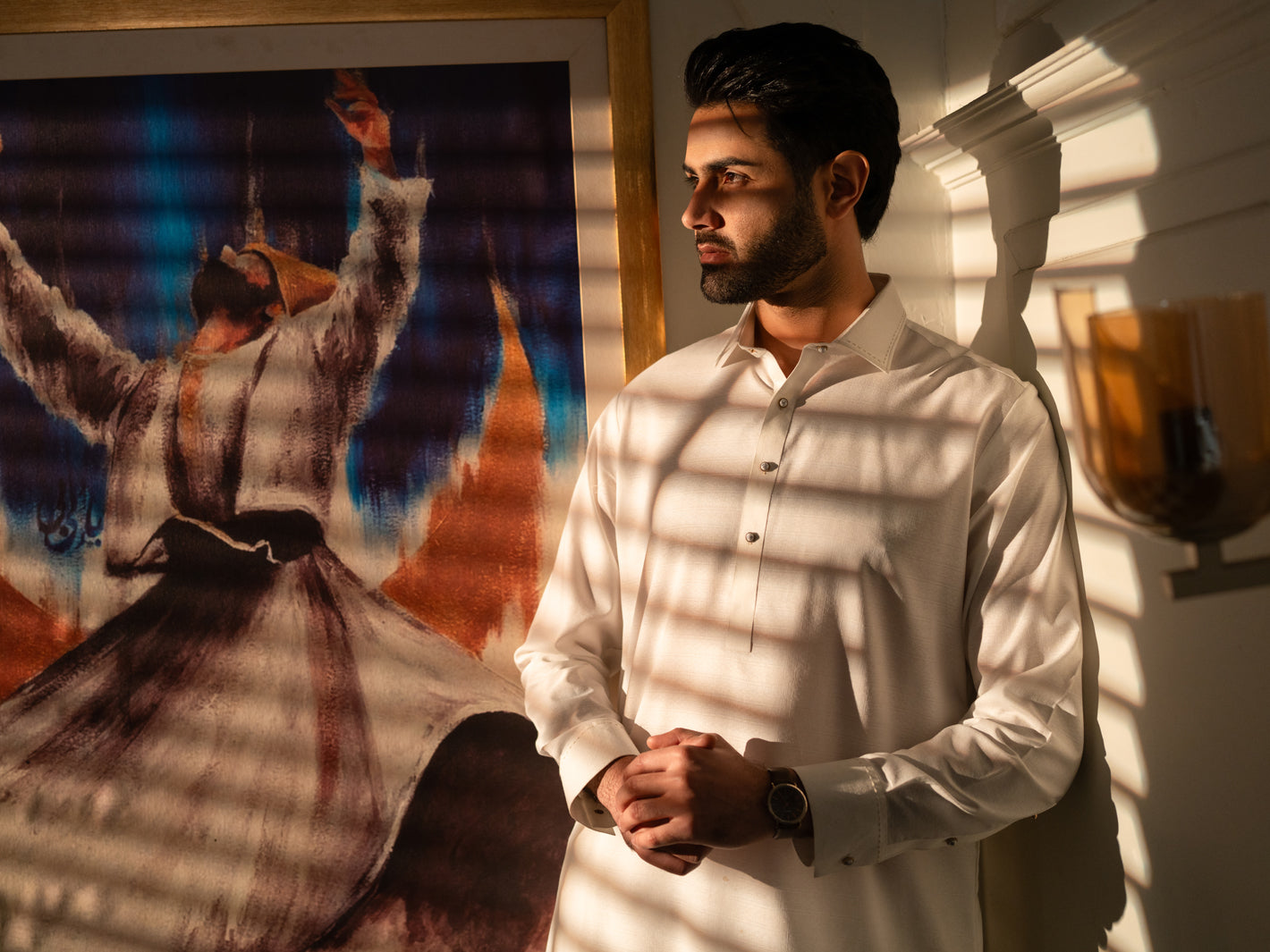 White Cotton Cut & Sew Kameez Shalwar - ALWA-KS-610