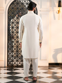 Off White Cut & Sew Kameez Shalwar - ALWA-KS-613