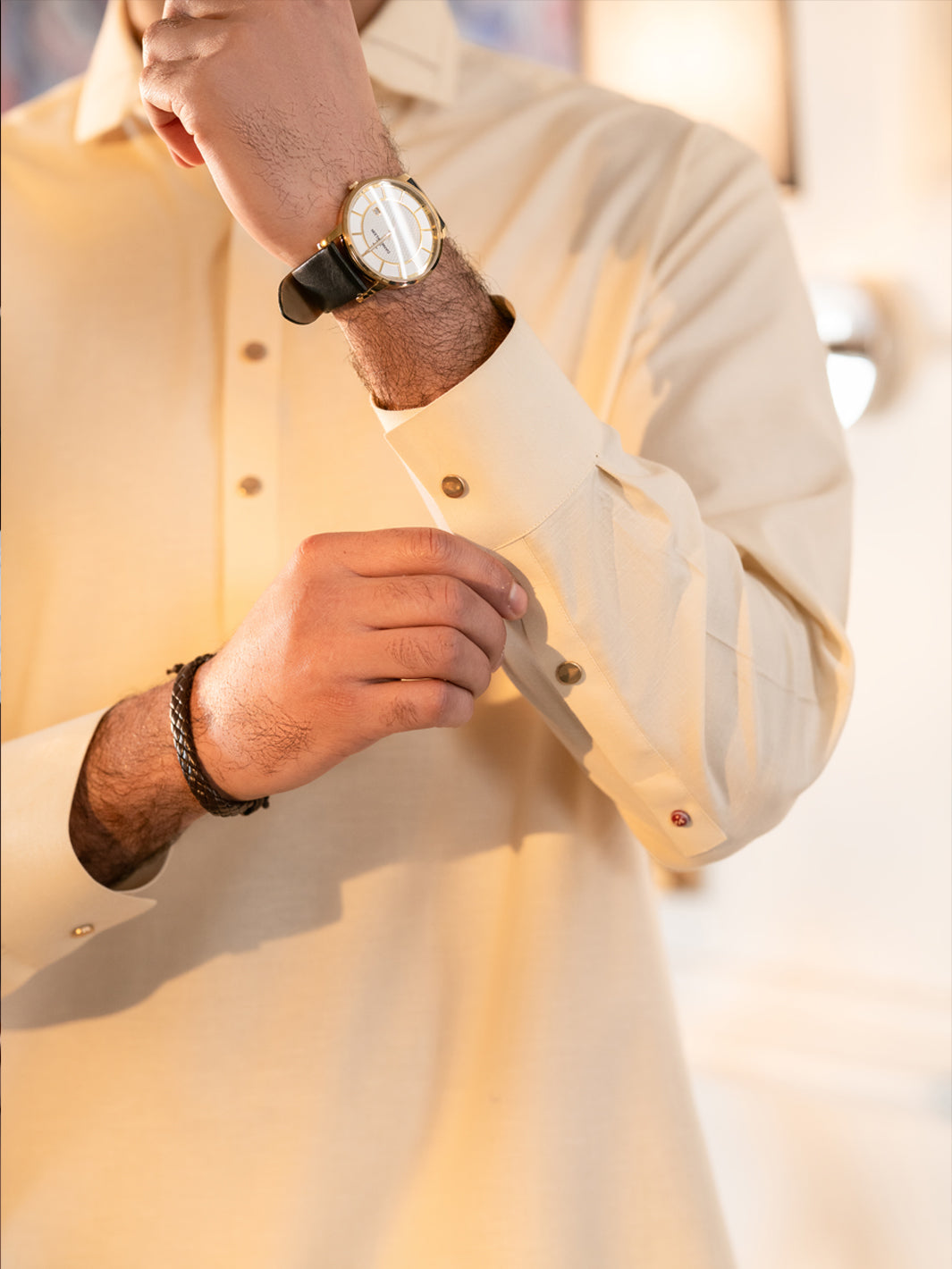 Off White Cut & Sew Kameez Shalwar - ALWA-KS-618