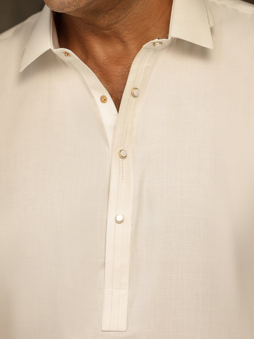 White Cut & Sew Kameez Shalwar - ALWA-KS-619