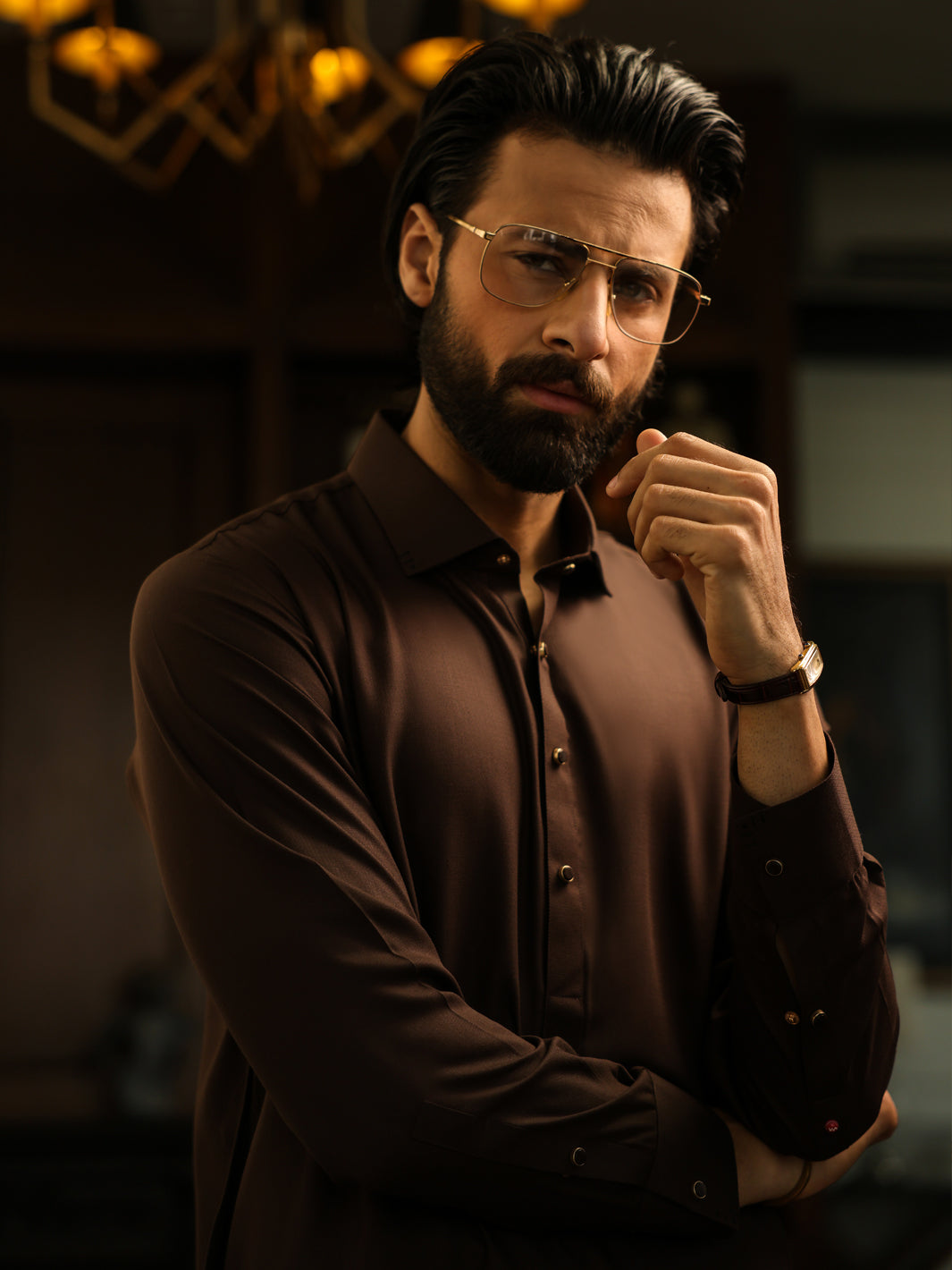Brown Cut & Sew Kameez Shalwar - ALWA-KS-620