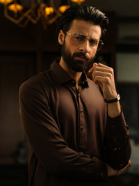 Brown Cut & Sew Kameez Shalwar - ALWA-KS-620