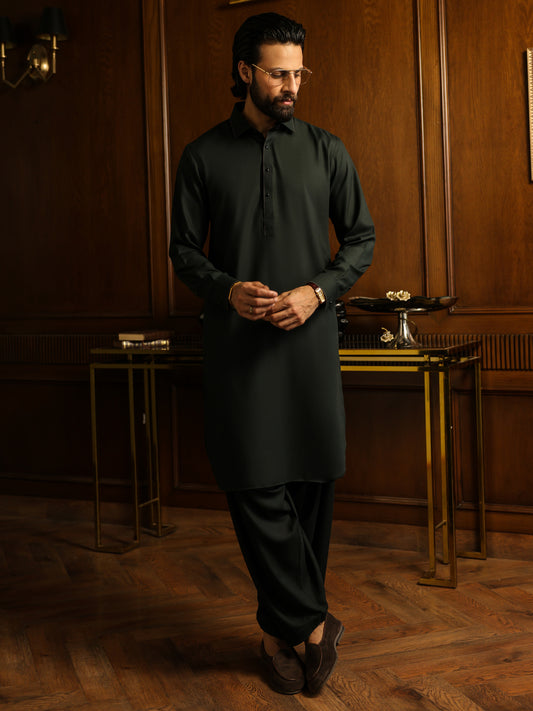 Green Kameez Shalwar - ALWA-KS-621