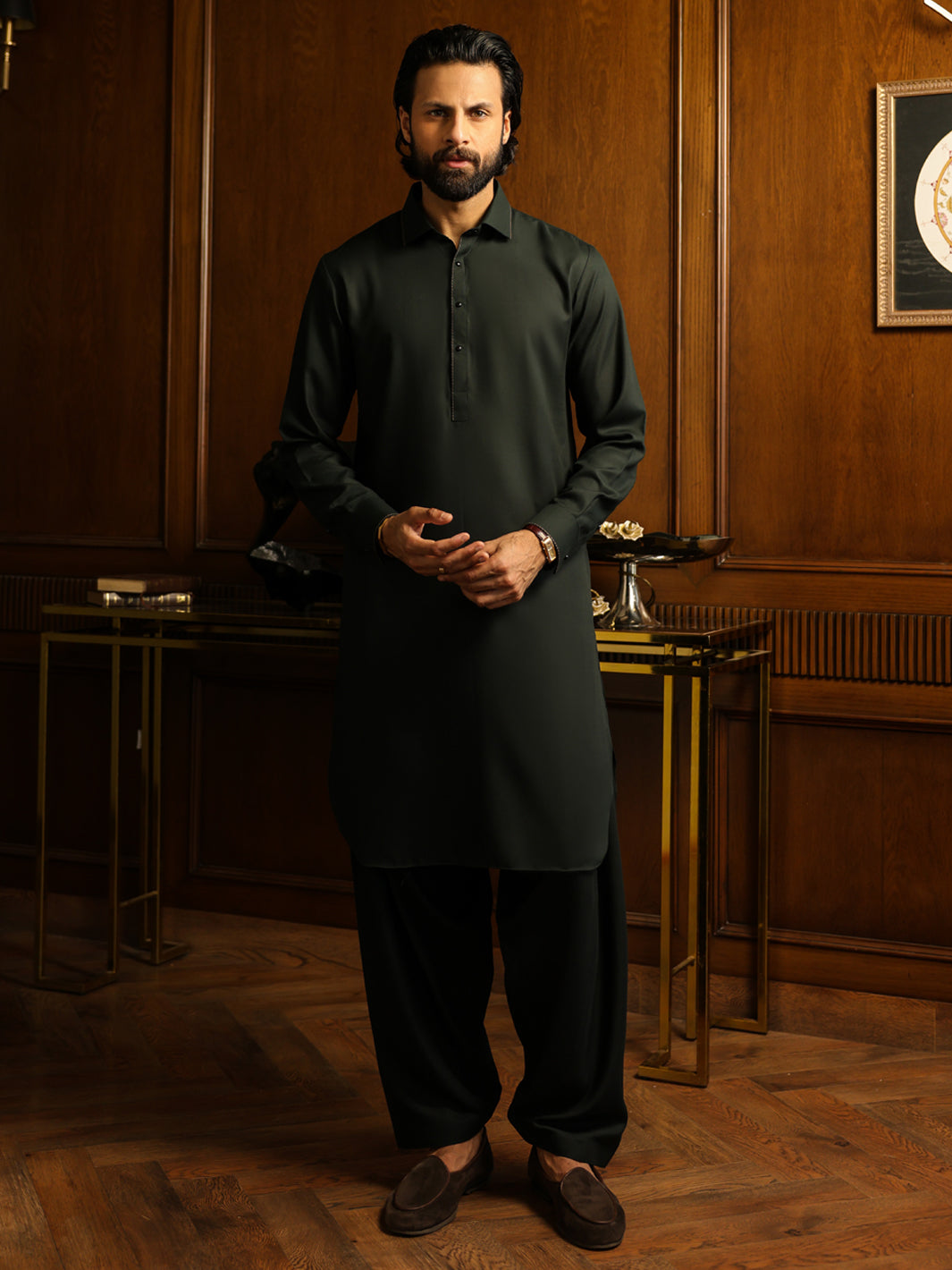 Green Kameez Shalwar - ALWA-KS-621