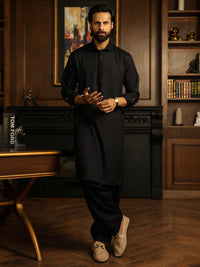 Navy Blue Cuts & Sew Kameez Shalwar - ALWA-KS-623