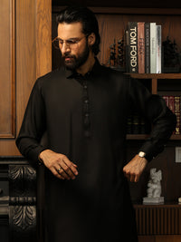 Black Cut & Sew Kameez Shalwar - ALWA-KS-624