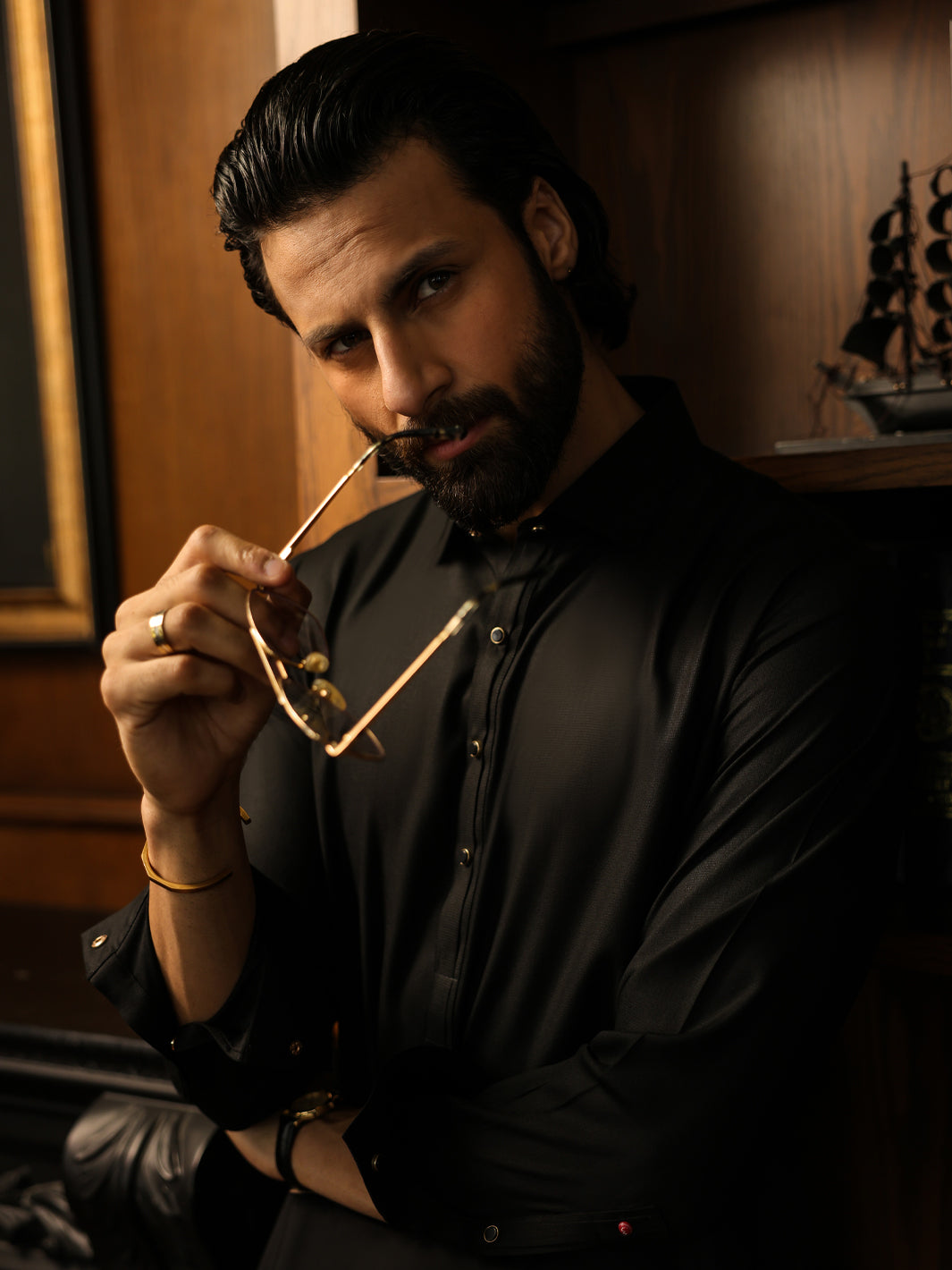 Black Cut & Sew Kameez Shalwar - ALWA-KS-624