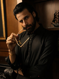Black Cut & Sew Kameez Shalwar - ALWA-KS-624