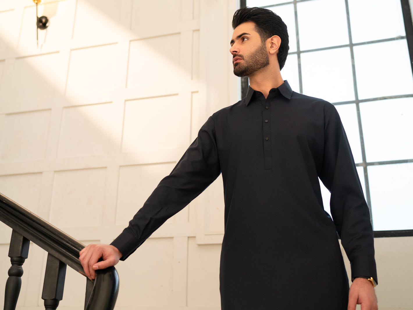 Midnight Blue Cut & Sew Kameez Shalwar - ALWA-KS-628