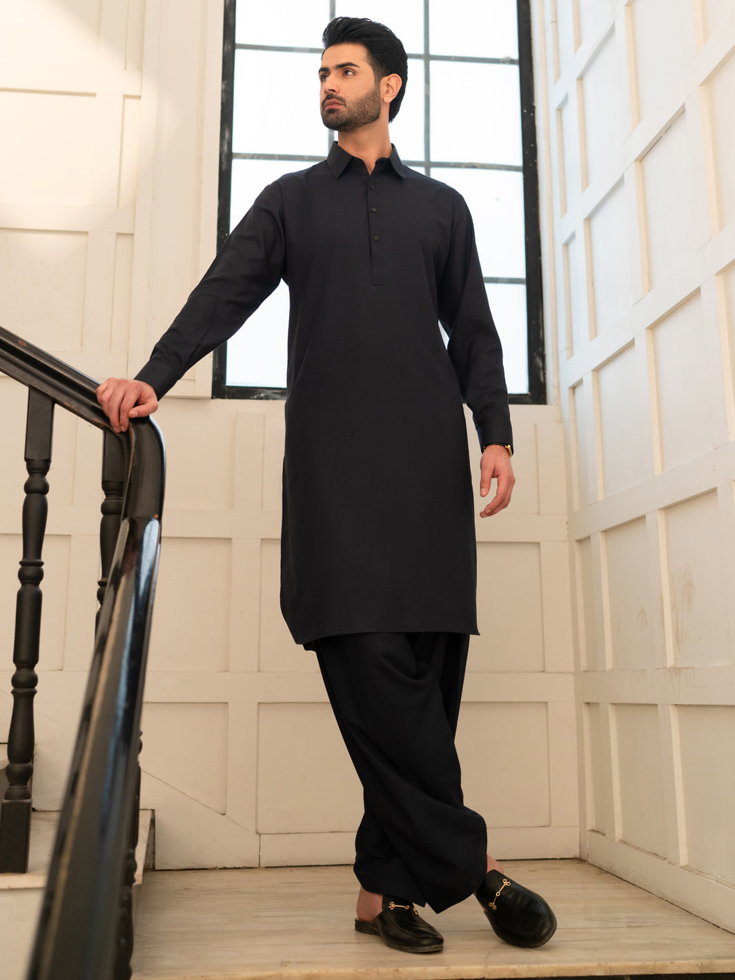 Midnight Blue Cut & Sew Kameez Shalwar - ALWA-KS-628