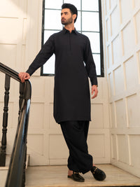 Midnight Blue Cut & Sew Kameez Shalwar - ALWA-KS-628