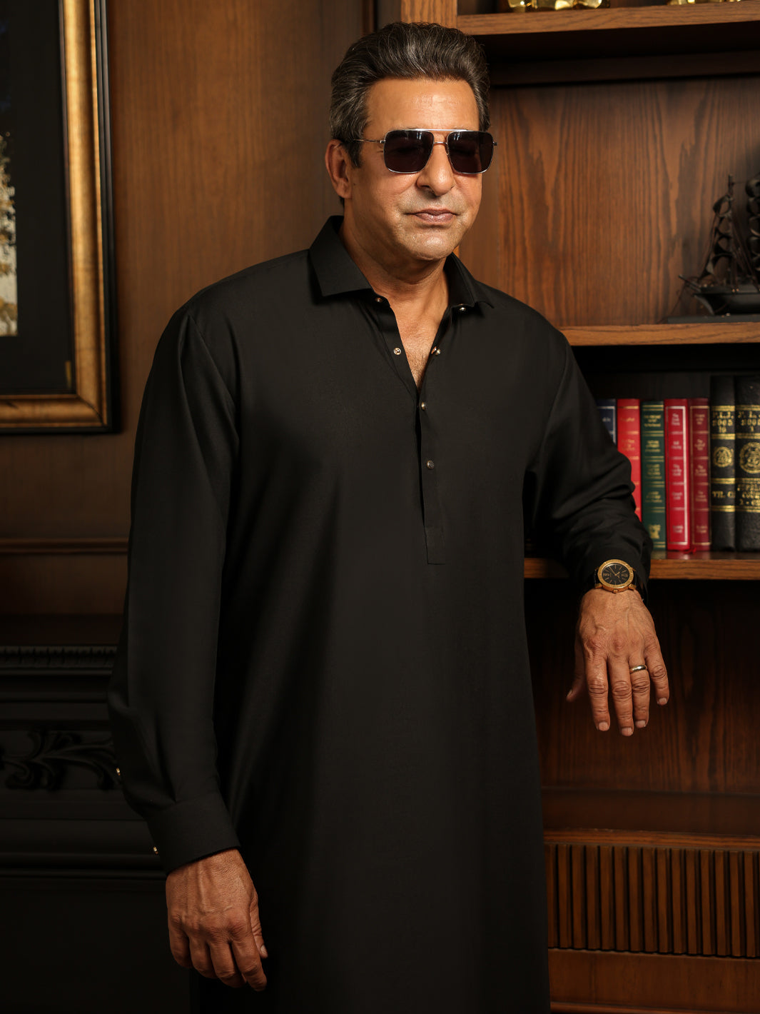 Black Plain Kameez Shalwar - ALWA-KS-629A
