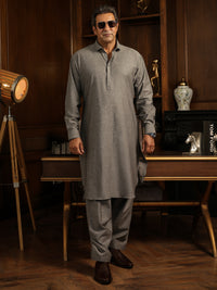Grey Cuts & Sew Kameez Shalwar - ALWA-KS-630
