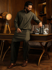 Green Cuts & Sew Kameez Shalwar - ALWA-KS-631