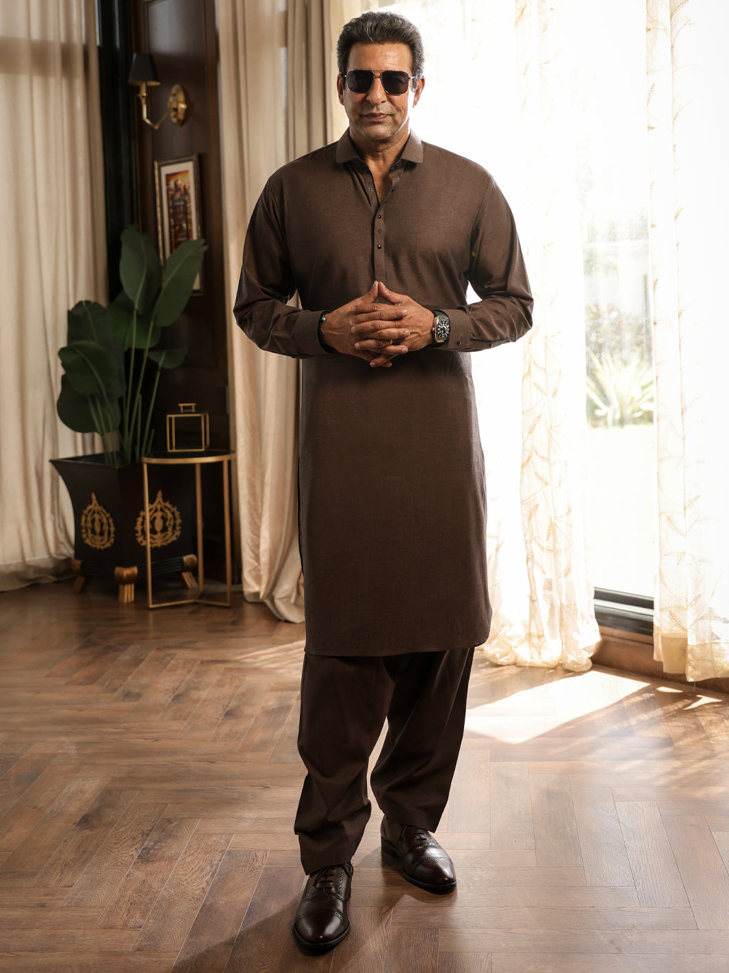 Brown Cuts & Sew Kameez Shalwar  - Men Kameez Shalwar-Wa Series | ALMIRAH