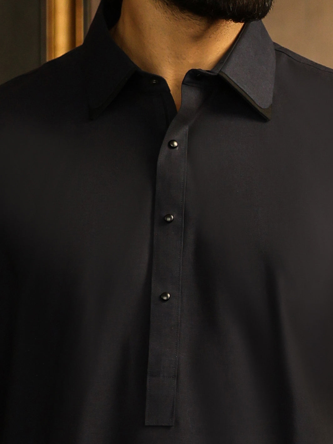 Navy Blue Cut & Sew Kameez Shalwar - ALWA-KS-633