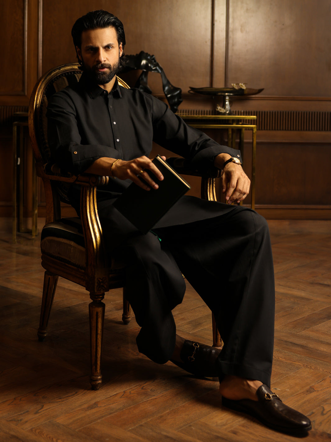 Black Cut & Sew Kameez Shalwar - ALWA-KS-634