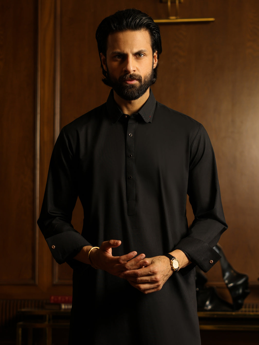 Black Cut & Sew Kameez Shalwar - ALWA-KS-634