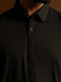 Black Cut & Sew Kameez Shalwar - ALWA-KS-634