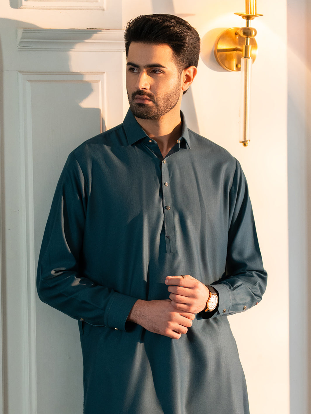 Teal Cut & Sew Kameez Shalwar - ALWA-KS-635