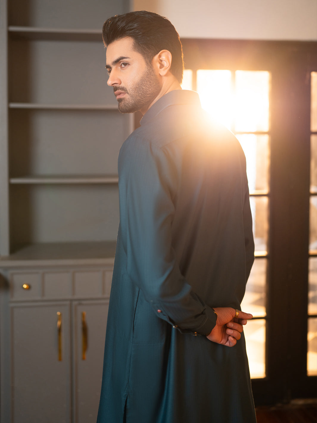 Teal Cut & Sew Kameez Shalwar - ALWA-KS-635A