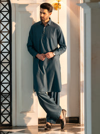Teal Cut & Sew Kameez Shalwar - ALWA-KS-635