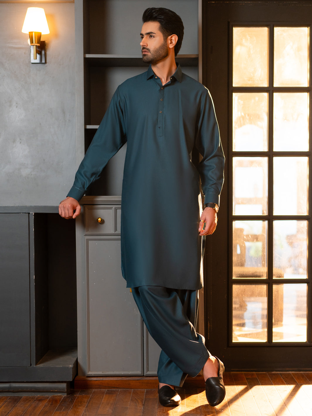 Teal Cut & Sew Kameez Shalwar - ALWA-KS-635A