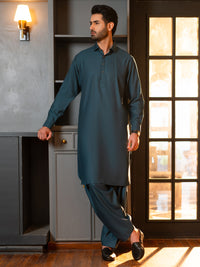 Teal Cut & Sew Kameez Shalwar - ALWA-KS-635A